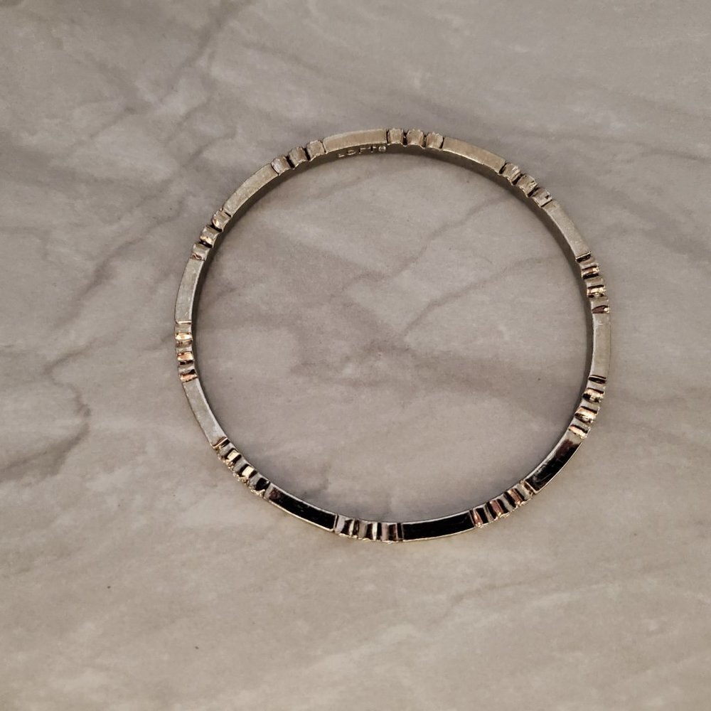 ✨ LOFT Silver Rhinestone Crystal Pave Skinny Bangle Bracelet ✨ - Picture 8 of 10
